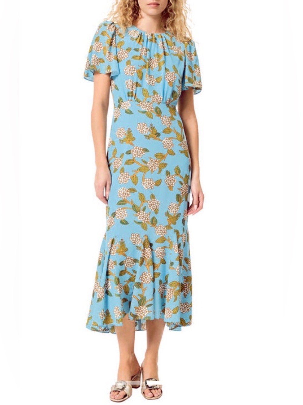 EUC Rhode Arabella Blue Floral Midi Dress